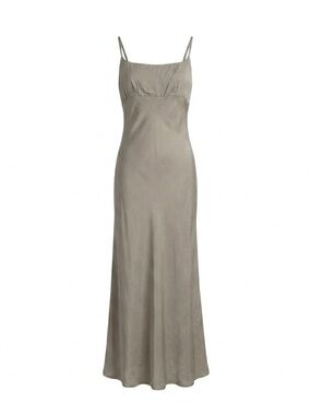 Rumored NWT Dove Gray Slinky Spaghetti Strap Midi Maxi Slip Dress Small
